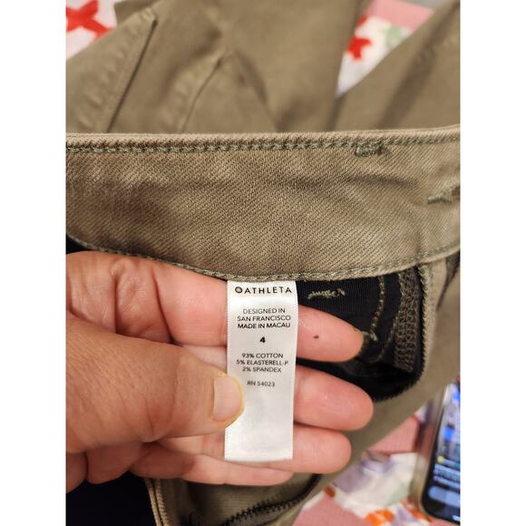 Athleta Jean Cropped stretch high rise size‎ 4 Denim Cotton with Lycra Olive - Picture 4 of 4
